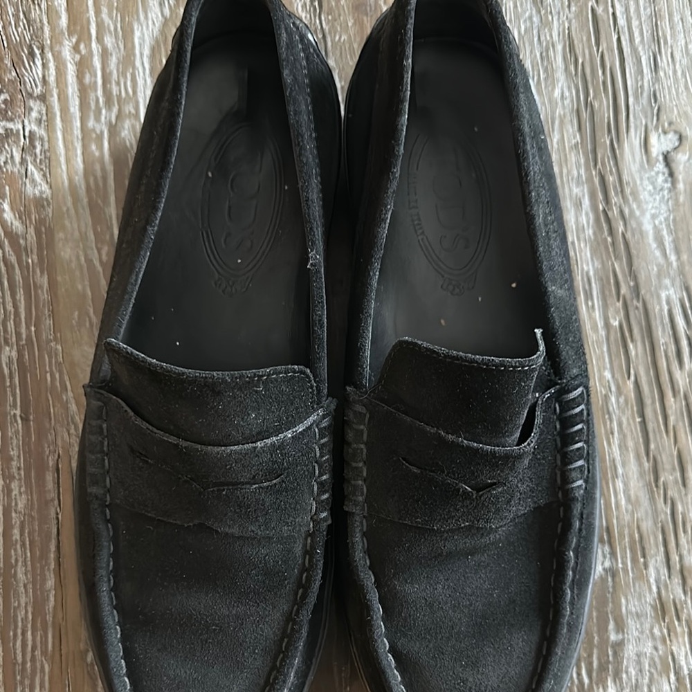 Men's Black Suede Loafers